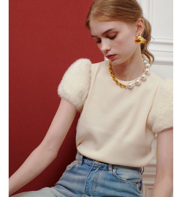 LOULOU WILLOUGHBY「WEB限定【LOULOU WILLOUGHBY】フェザースリーブプルオーバー」|ニット・セーター|