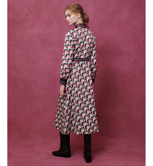 LOULOU WILLOUGHBY「【LOULOU WILLOUGHBY】ホースジオメトリックプリントシャツワンピース」|ワンピース|