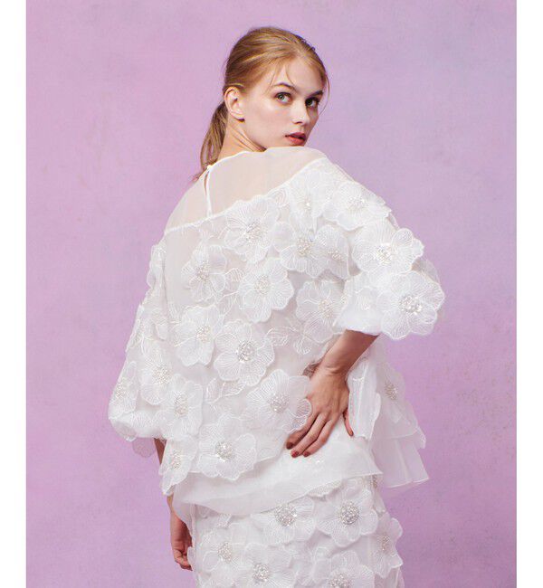 LOULOU WILLOUGHBY「【LOULOU WILLOUGHBY】オーガンフラワーブラウス」|シャツ・ブラウス|