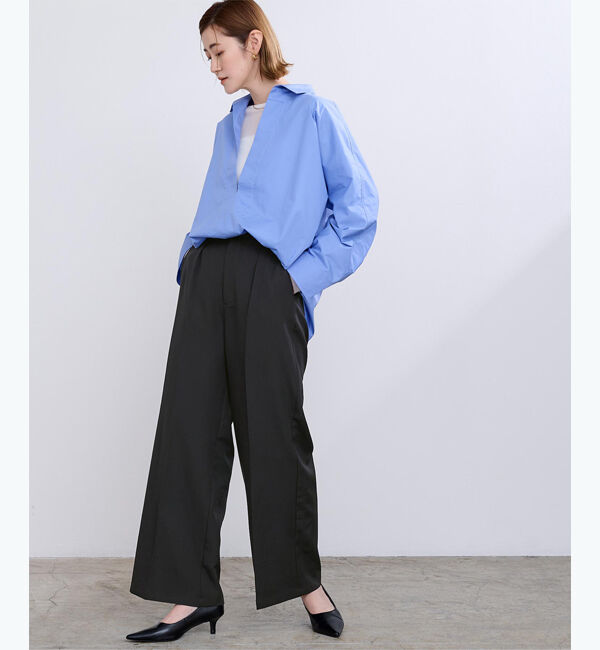 ur's「ワンタックカラーワイドパンツ」|スラックス|