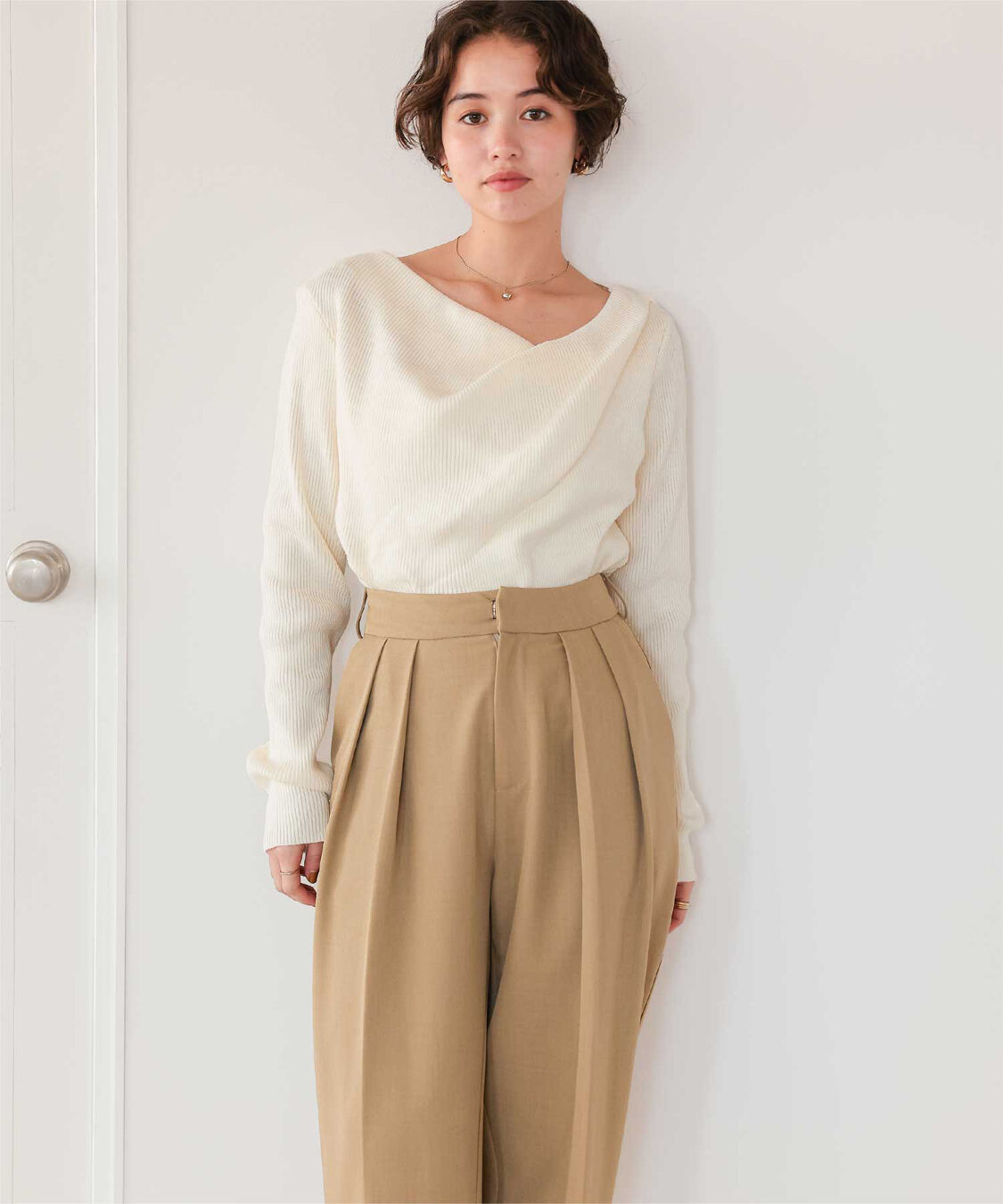titivate「オフショルダーリブニットトップス」|ニット・セーター|