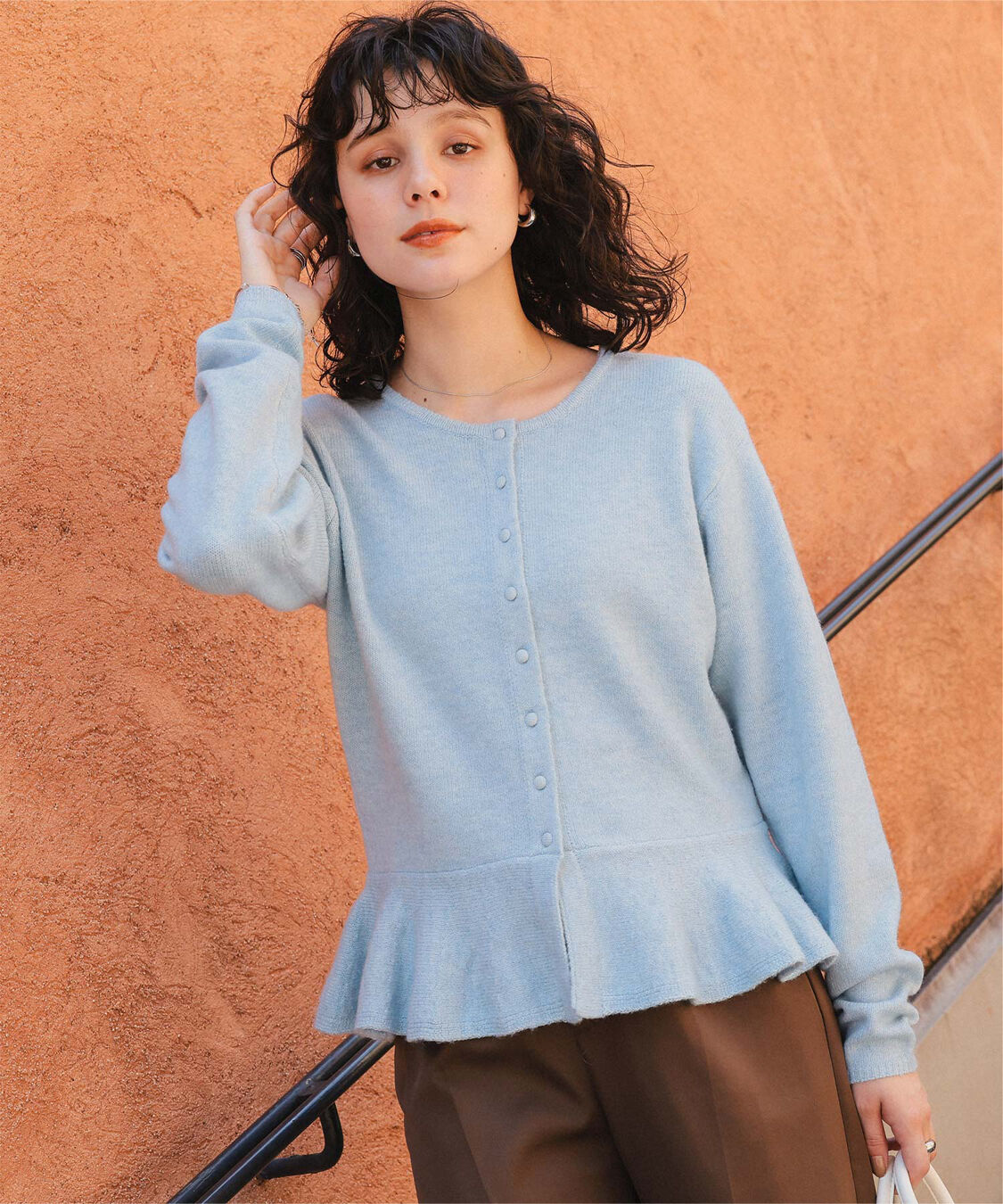 titivate「前後2wayフリルヘムニットカーディガン/トップス」|ニット・セーター|