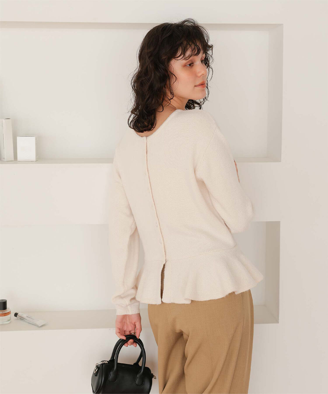 titivate「前後2wayフリルヘムニットカーディガン/トップス」|ニット・セーター|