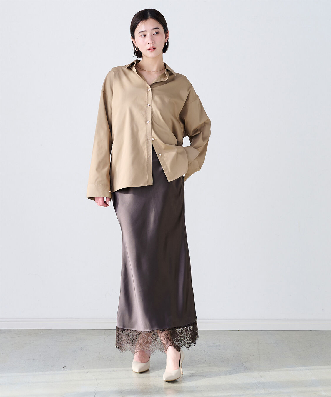 ur's「レースサテンマーメイドスカート」|スカート|