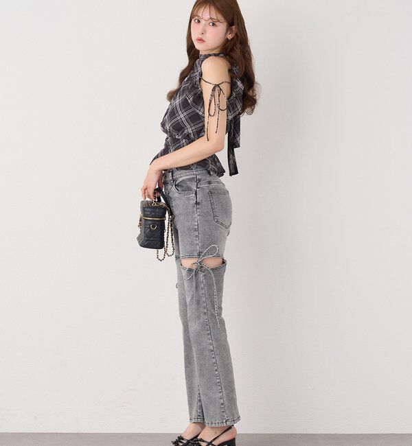  「サイドあき美脚ストレッチデニム」|その他|