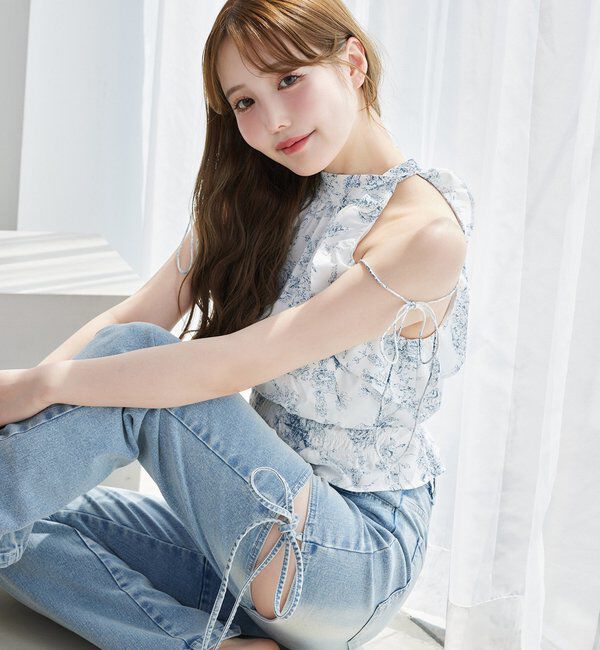  「サイドあき美脚ストレッチデニム」|その他|