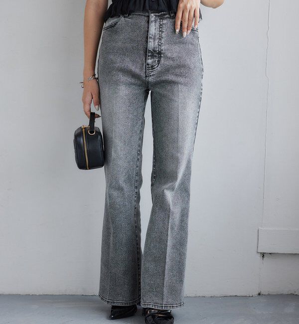  「【WEB限定】ストレッチ美脚デニムパンツ」|その他|グレー