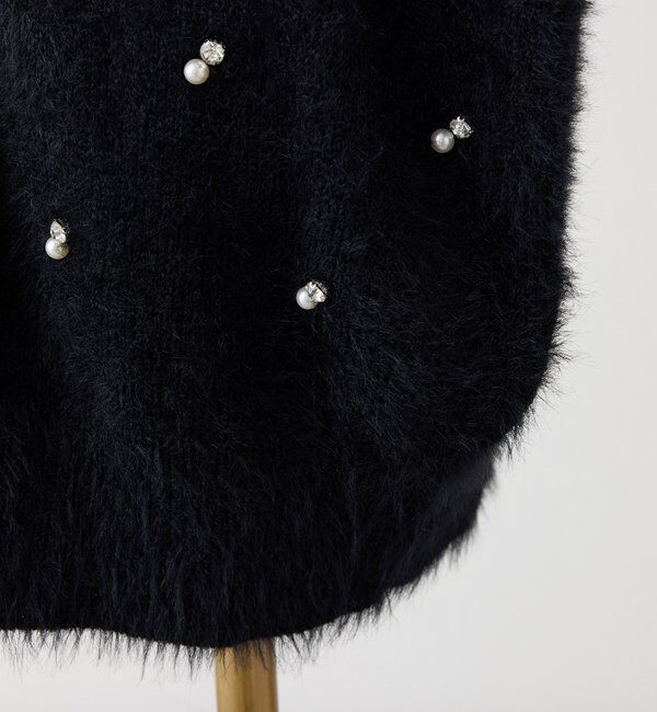  「ビジューフェザーロングカーデ」|ニット・セーター|