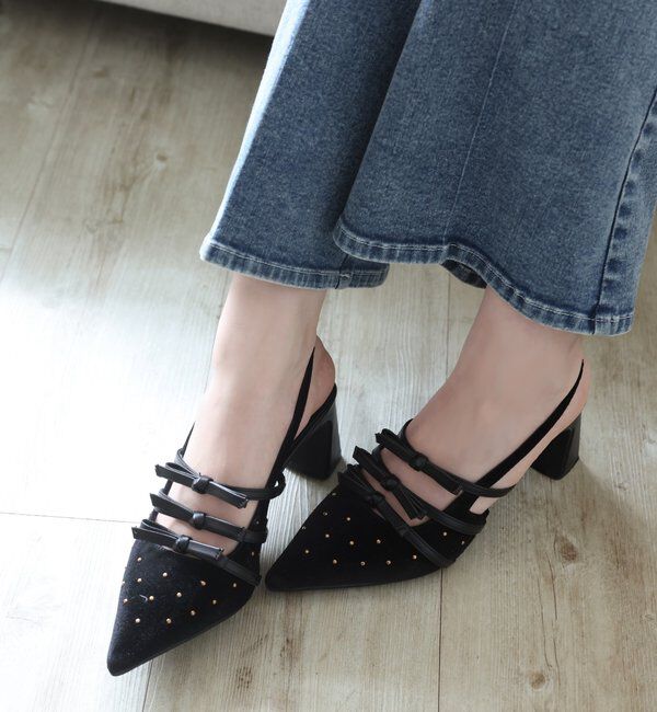  「リボン付きポインテッドストラップシューズ」|その他|