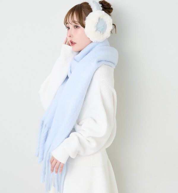  「刺繍入りフェイクムートンイヤーマフ」|その他|