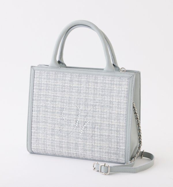  「ビジューロゴツイードミニトート」|ショルダー・メッセンジャー|