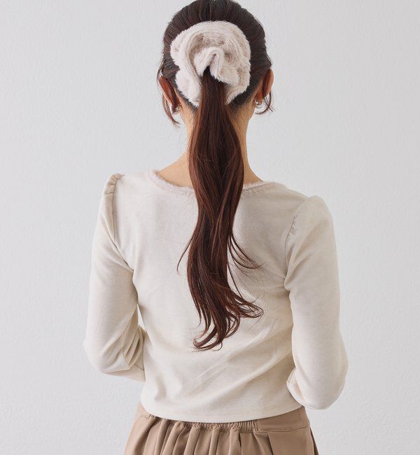  「フェザーシュシュ付きトップス」|プルオーバー|
