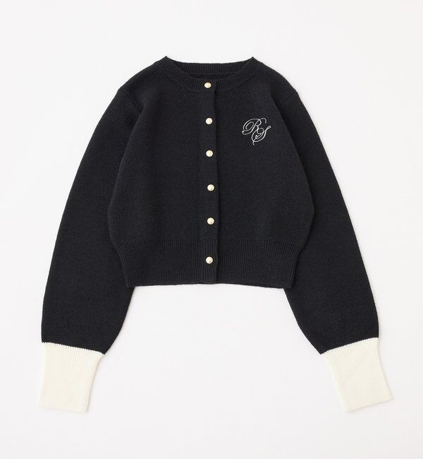  「配色袖刺繍入りカーデ」|ニット・セーター|