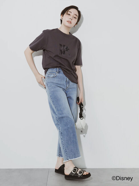 Te chichi「【Disney】ミッキー/ワンカラー刺繍Tシャツ」|Tシャツ・カットソー|