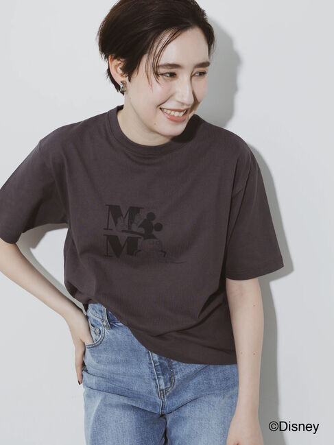 Te chichi「【Disney】ミッキー/ワンカラー刺繍Tシャツ」|Tシャツ・カットソー|