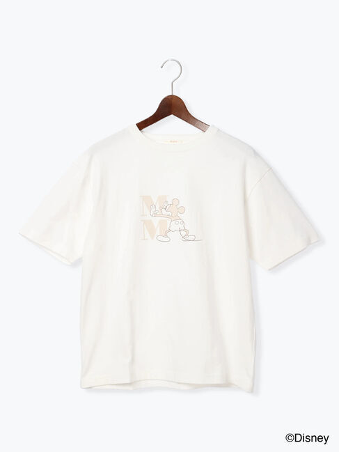 Te chichi「【Disney】ミッキー/ワンカラー刺繍Tシャツ」|Tシャツ・カットソー|
