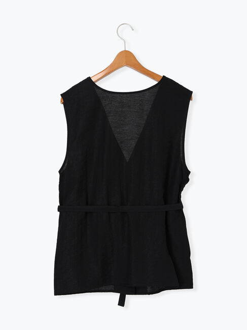 Lugnoncure「ベルト付き麻調ジレ」|ダウンベスト・ベスト|