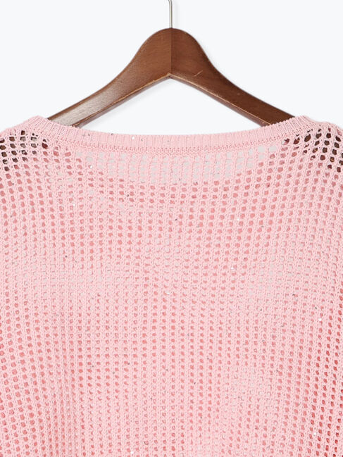 Te chichi「スパンコールメッシュハーフスリーブニット《2025Autumn catalog item》」|ニット・セーター|