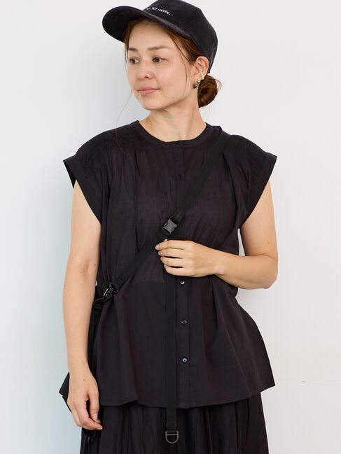 Lugnoncure「【INDIA made】無地/柄アソートシャーリングブラウス」|シャツ・ブラウス|ブラック