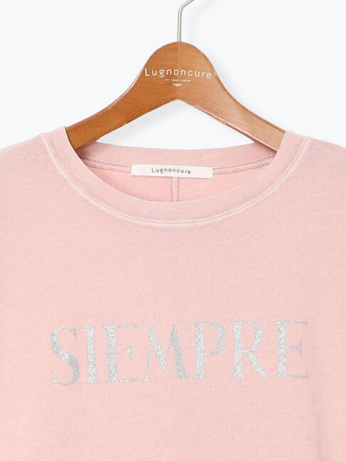 Lugnoncure「ピグメントグリッターロゴ7分袖Tシャツ」|Tシャツ・カットソー|