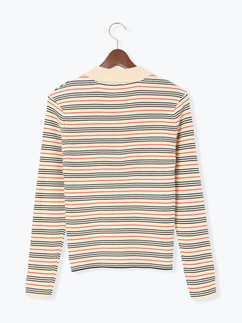 Te chichi「パネルパターンアソートリブポロニット」|ニット・セーター|