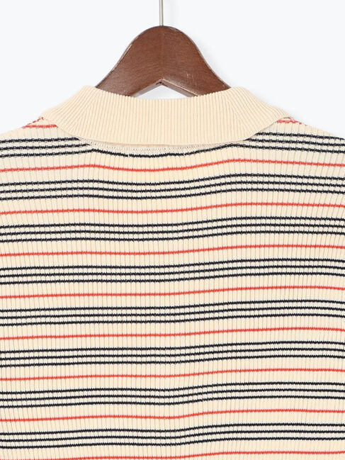 Te chichi「パネルパターンアソートリブポロニット」|ニット・セーター|