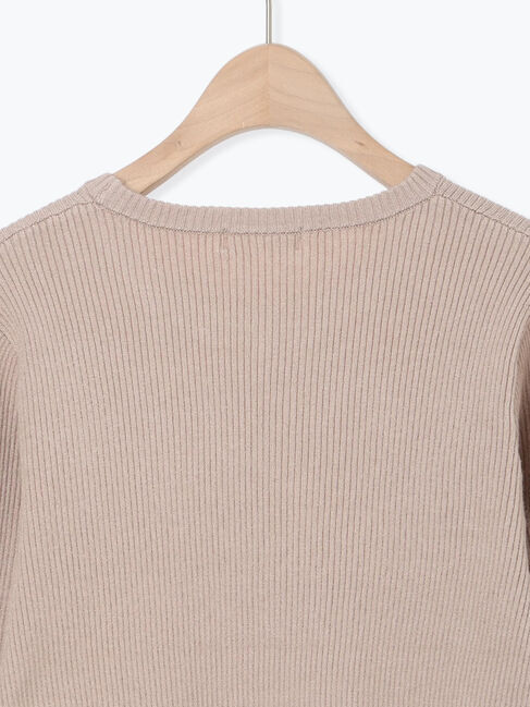 Te chichi TERRASSE「袖口釦クルーネックリブニット」|ニット・セーター|