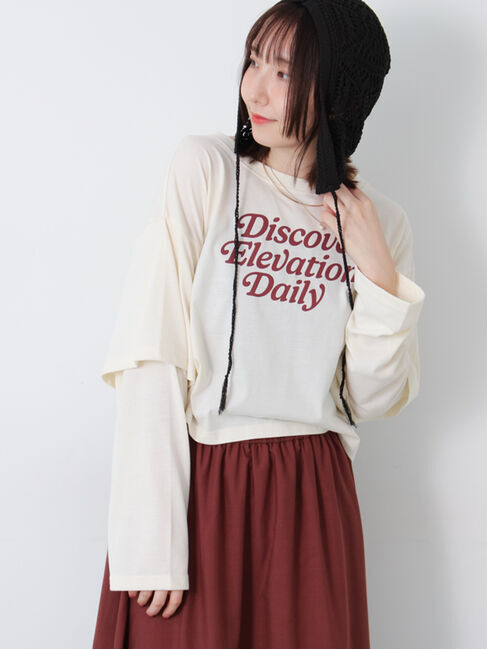 Te chichi TERRASSE「フェイクレイヤードプリントTシャツ」|Tシャツ・カットソー|