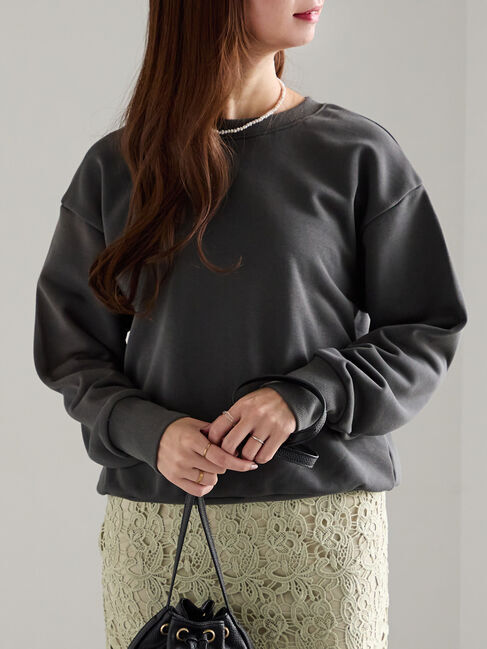 Te chichi「プレート付き裏毛PO」|Tシャツ・カットソー|チャコールグレー