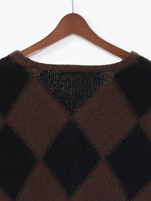 Te chichi「アーガイルジャガードVネックカーディガン」|カーディガン|