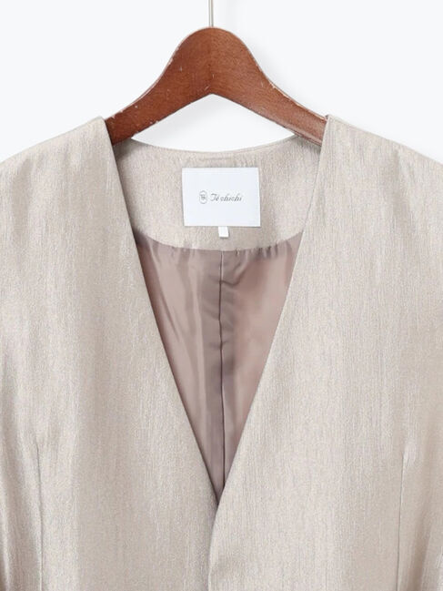 Te chichi「シャイニーノーカラージレ(セットアップ可)」|ダウンベスト・ベスト|