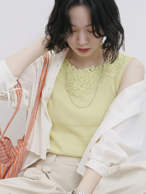 Samansa Mos2 blue「ショート丈シャーリングブラウス」|シャツ・ブラウス|