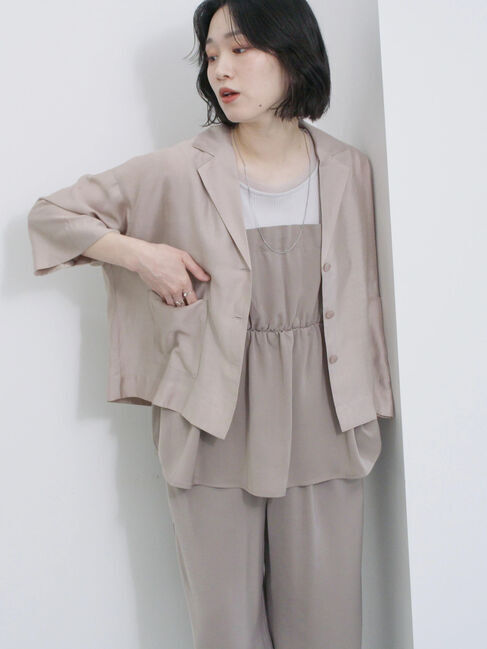 Samansa Mos2 blue「シアー開襟シャツ」|シャツ・ブラウス|