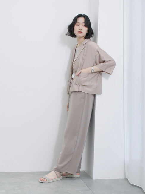 Samansa Mos2 blue「シアー開襟シャツ」|シャツ・ブラウス|