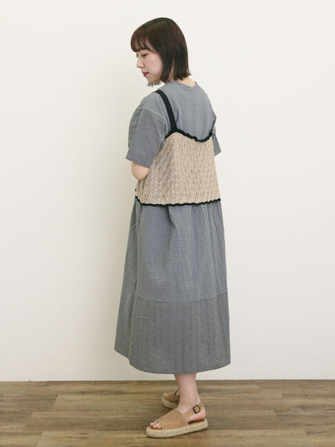 Samansa Mos2「【S/Mサイズ】オーバーレース切替ワンピース」|ワンピース|