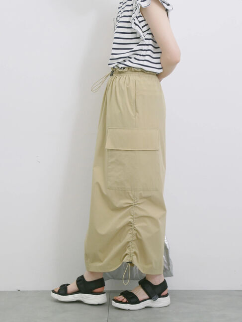 Samansa Mos2 blue「ナイロンカーゴスカート」|スカート|