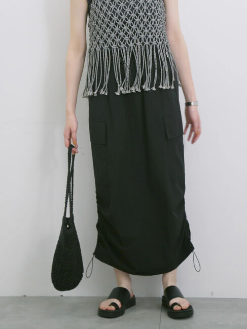 Samansa Mos2 blue「ナイロンカーゴスカート」|スカート|