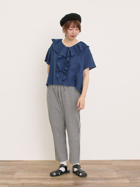 Samansa Mos2「フリルカラーブラウス」|シャツ・ブラウス|