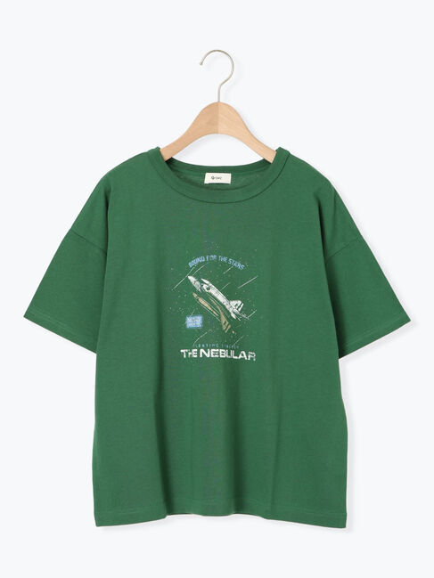 SM2「[接触冷感]スペースモチーフプリントTシャツ」|Tシャツ・カットソー|グリーン