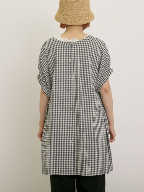 Samansa Mos2「袖口ギャザー前後2WAYチュニック」|シャツ・ブラウス|