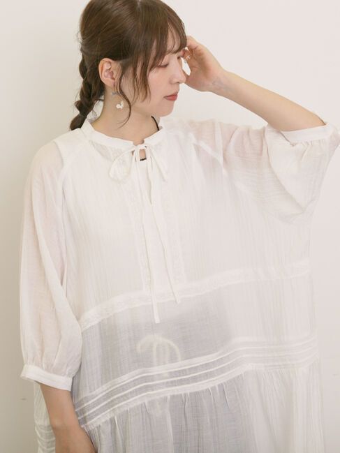 Samansa Mos2「【S/Mサイズ】◎レース切替ワンピース」|ワンピース|