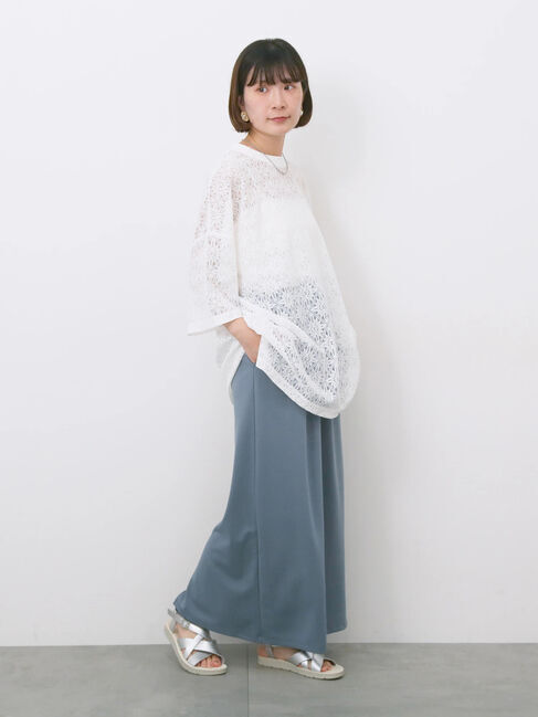 Samansa Mos2 blue「レースTシャツ」|Tシャツ・カットソー|