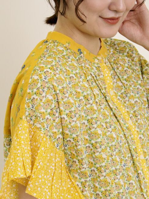 Samansa Mos2「インド柄アソート袖フリルブラウス」|シャツ・ブラウス|