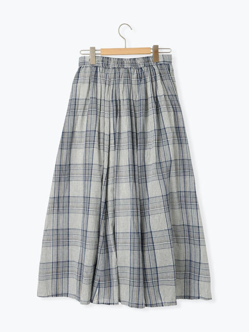 Samansa Mos2「インドボイルチェック柄ギャザースカート」|スカート|
