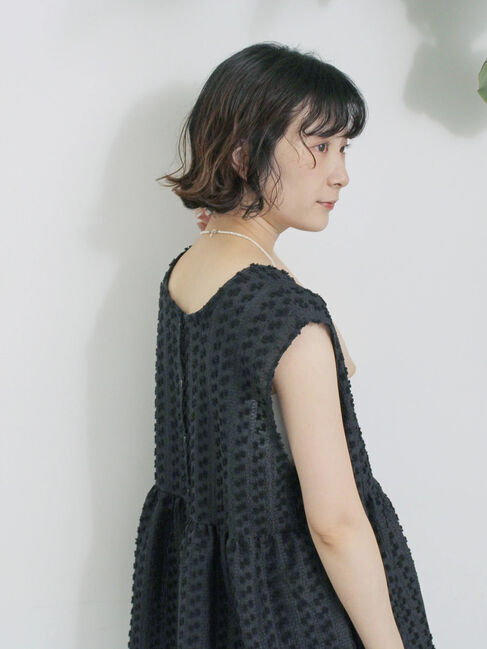 Samansa Mos2 blue「前後2wayジャカードペプラムノースリーブブラウス」|シャツ・ブラウス|