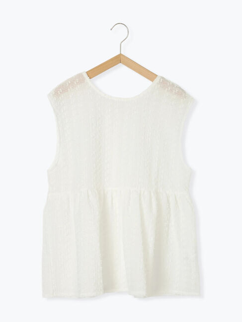 Samansa Mos2 blue「前後2wayジャカードペプラムノースリーブブラウス」|シャツ・ブラウス|