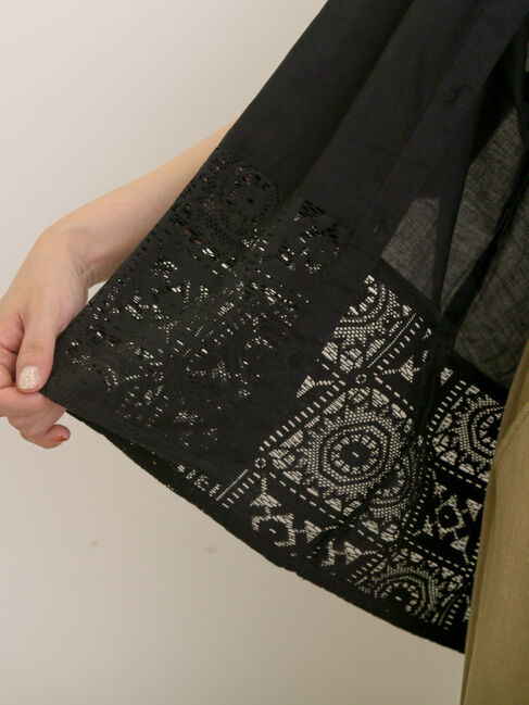 Samansa Mos2「インド裾レースシャツ」|シャツ・ブラウス|