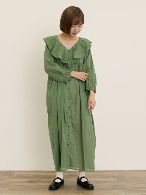 Samansa Mos2「【S/Mサイズ】柄アソート襟フリル2WAYワンピース」|ワンピース|