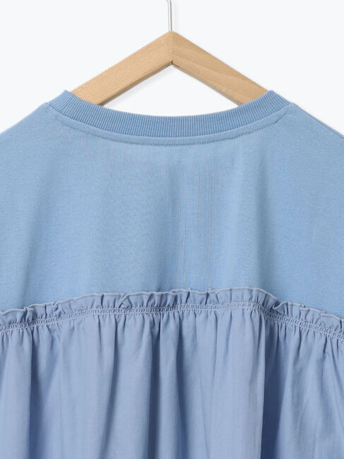 Samansa Mos2 blue「布帛切替ドルマンTシャツ」|Tシャツ・カットソー|