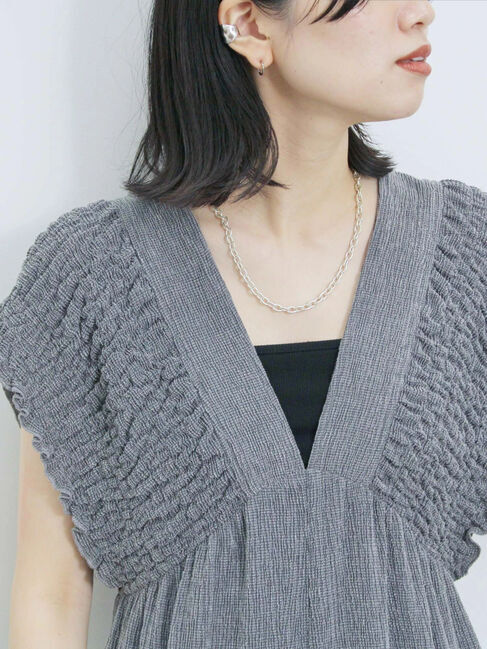 Samansa Mos2 blue「楊柳ワイドロンパース」|その他|